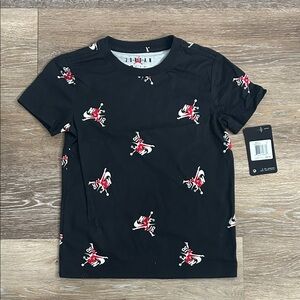 Jordan Kids Black and Red Logo Tee